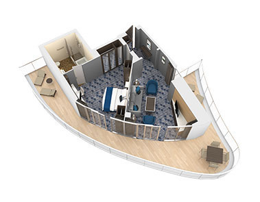 Схема Сьют Aqua Theater с 1 спальней