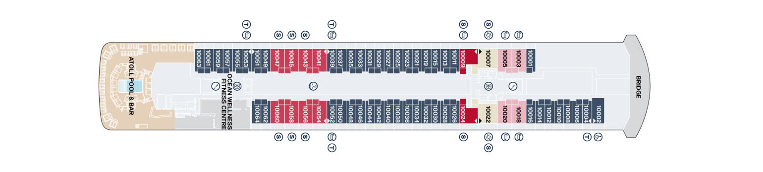 Планы палуб Explora I: Палуба 10